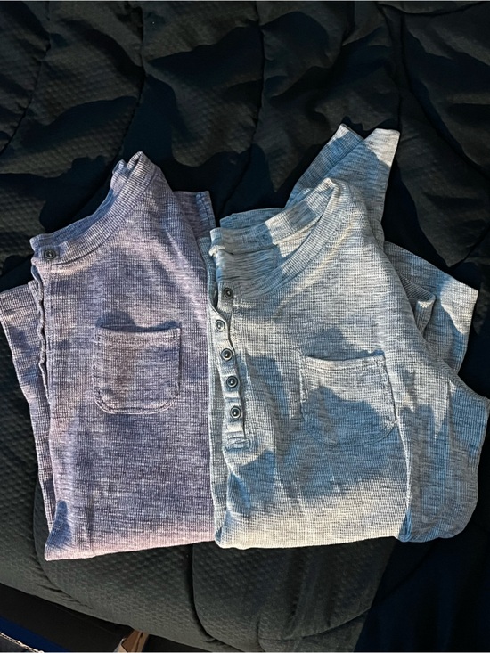 Sweaters - *2 PAIRS* Long Sleeve Thermal Tops w/ quarter buttons
